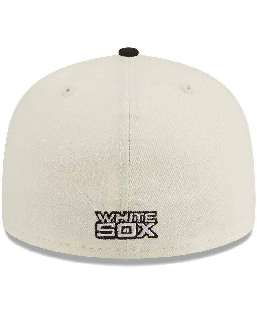 Men's New Era Stone, Black Chicago White Sox Chrome 59FIFTY Fitted Hat