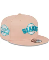 Men's New Era Pink San Francisco Giants Sky Aqua Undervisor 9FIFTY Snapback Hat