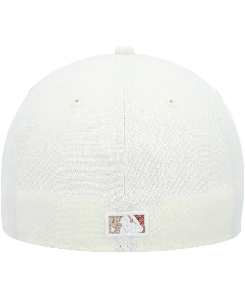 Men's New Era Cream Los Angeles Dodgers Chrome Camel Rust Undervisor 59FIFTY Fitted Hat