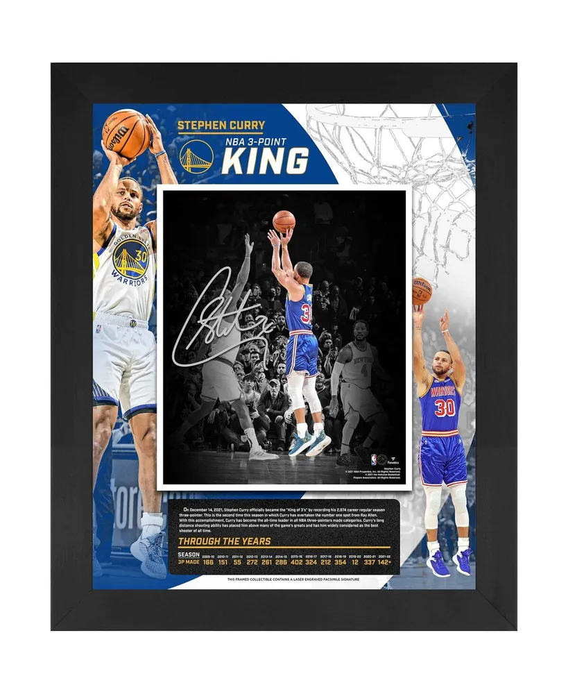 Stephen Curry Golden State Warriors Facsimile Signature Framed 11 x 14 Record-Breaking Three-Point Shot Collage