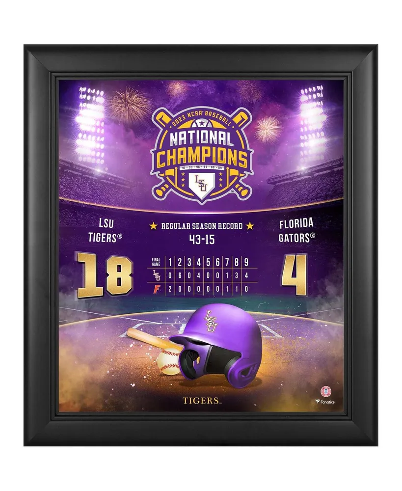 LSU Tigers 2023 College World Series Champions 10.5 x 13 Sublimated Plaque