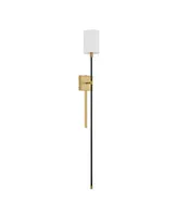 Trade Winds Lighting Trade Winds Paige 1-Light Wall Sconce in Black with Natural Brass Accents