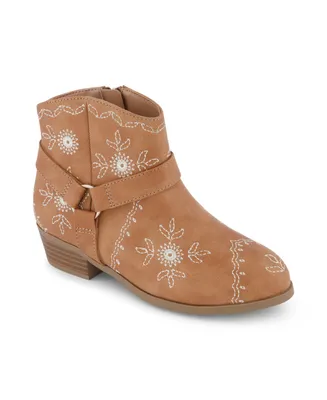 Jessica Simpson Little Girls Layla Embroidered Side Zipper Booties