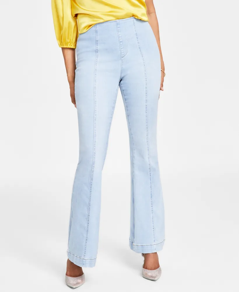 I.n.c. International Concepts Petite High-Rise Seamed Flare-Hem Jeans, Created for Macy's