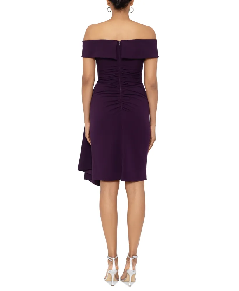 XSCAPE Off-The-Shoulder Scuba-Crepe Gown - Macy's