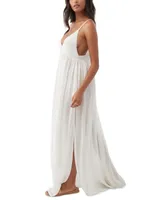 O'Neill Juniors' Mel V-Neck Sleeveless Slit-Front Maxi Dress