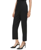 Calvin Klein Petite Elastic-Back Cropped Mid-Rise Pants