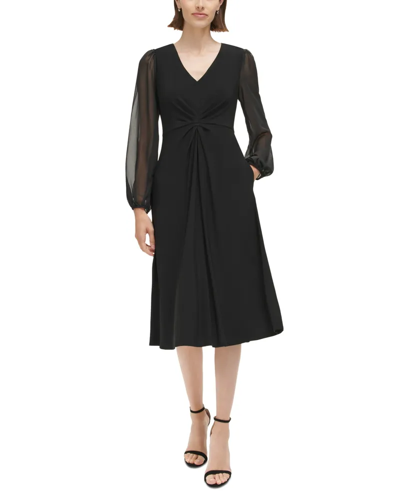 Jessica Howard Plus 3/4 Sleeve Sheath Dress, Color: Black - JCPenney