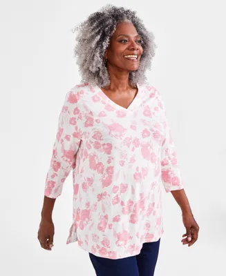 Style & Co Plus Size Floral-Print Tunic, Created for Macy's