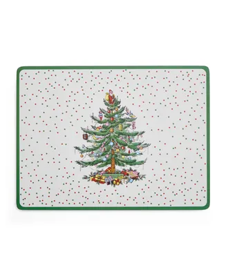 Spode Christmas Tree Polka Dot 4 Piece Large Placemats Set, Service for 4