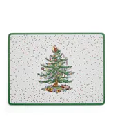 Spode Christmas Tree Polka Dot 4 Piece Large Placemats Set, Service for 4