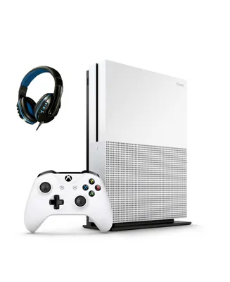 Microsoft Xbox One S 500GB Gaming Console White with Bolt Axtion Bundle Like New