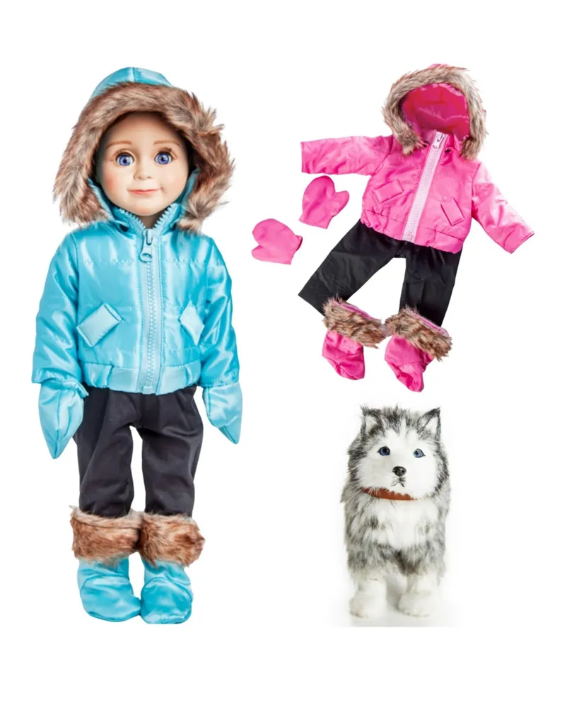 Piece　Doll　P　Clothes,　and　Husky　Accessories,　Queen'　13　Treasures　The　adorable　Wear　Inch　Americas　Ski　Outfits　plus　Pets,　Set　Two　of　Treasures　18　Las　Queen's　Plaza　The　and