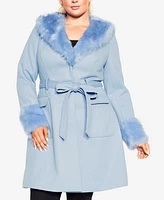 City Chic Women's Make Me Blush Coat