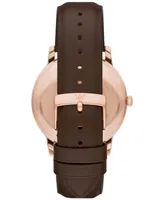 Emporio Armani Men's Brown Leather Watch 42mm
