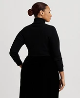 Lauren Ralph Plus-Size Ribbed Turtleneck Sweater