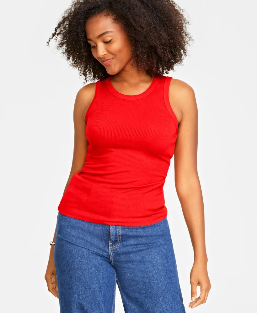 On 34th Women's Ribbed High-Neck Tank Top, Created for Macy's