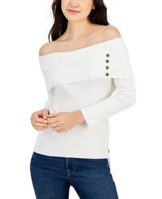 Tommy Hilfiger Women's Ribbed Off-The-Shoulder Sweater