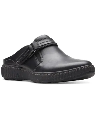 Clarks Women's Caroline May Top-Stitched Strapped Clogs