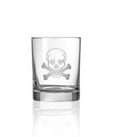 Rolf Glass Skull and Crossbones Double Old Fashioned Glass 13oz