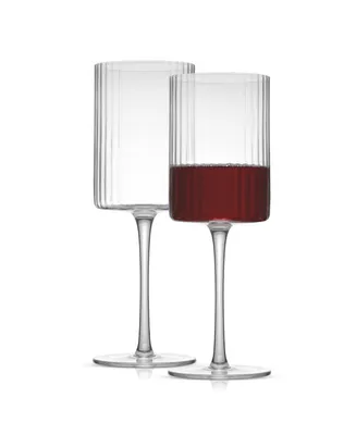 JoyJolt Elle Fluted Red Wine Glasses, Set of 2