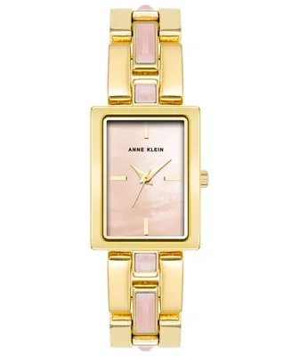 Anne Klein Women's Quartz Gold-Tone Alloy Watch, 28mm x 21mm - Pink, Gold