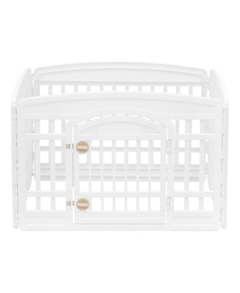 Iris Usa 24-inch 4 Panel Exercise Pet Playpen with Door, White