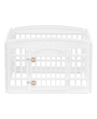 Iris Usa 24-inch 4 Panel Exercise Pet Playpen with Door, White