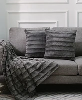 Cheer Collection Plush Reversible Faux Fur 2-Pack Decorative Pillow