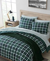 Closeout! Nautica North Sail Plaid Brushed Microfiber 3 Piece Duvet Cover Set
