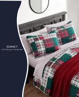 Nautica Emmet Patchwork Cotton Reversible Piece Quilt Set