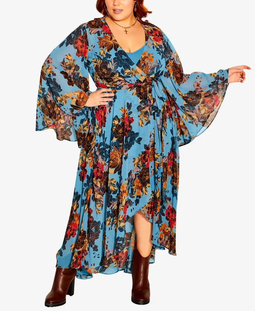 City Chic Women's Floral Twist Maxi Dress