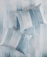 Natori Brush Stroke Oversized Reversible Seersucker 3 Piece Duvet Cover Set