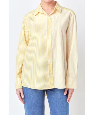 English Factory Women's Stripe Colorblock Shirts