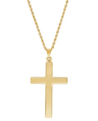 Polished Cross Pendant Necklace in 14k Gold
