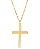 Polished Cross Pendant Necklace in 14k Gold
