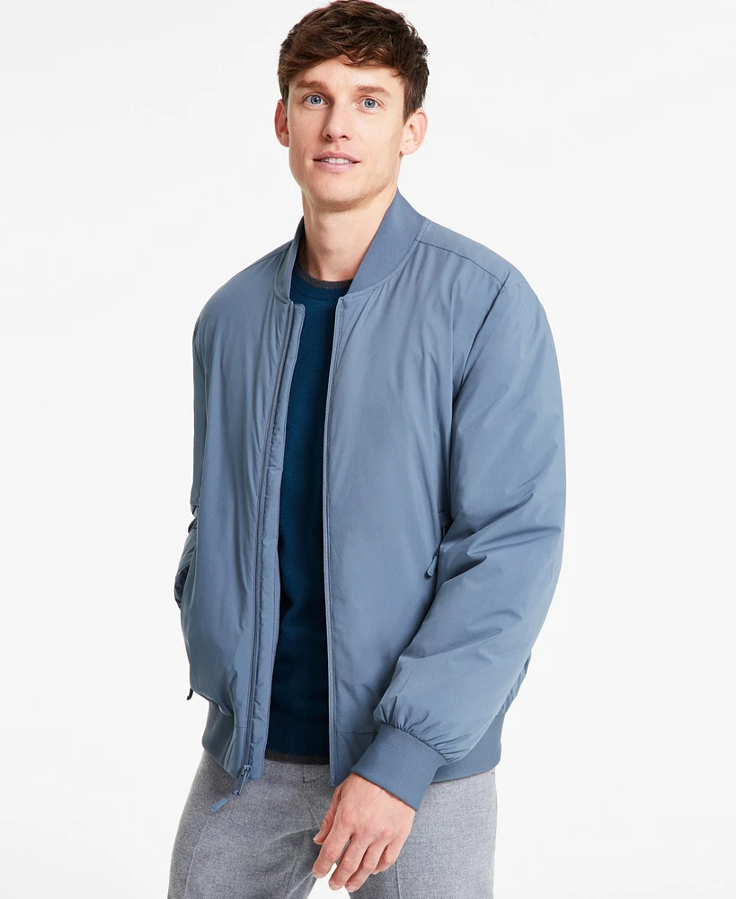 Dkny Men's Stretch Zip-Front Zip-Pocket Bomber Jacket