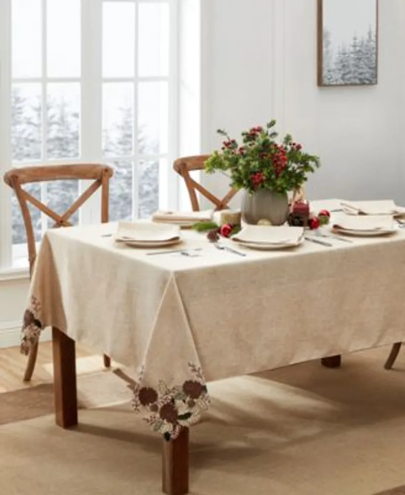 Elrene Berry Pinecone Cutwork Table Linens Collection