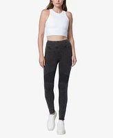 Andrew Marc Sport Women's Faux Denim Moto Leggings