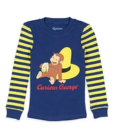 Curious George Toddler Boys Tight Fit Character Banana Striped Sleep Pajama Set