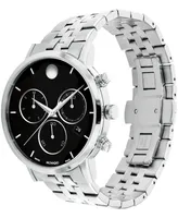 Movado Men's Museum Classic Swiss Quartz Chrono Silver Tone Stainless Steel Watch 42mm