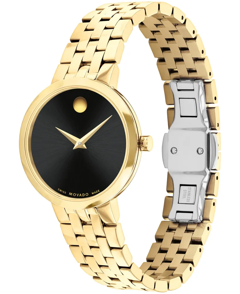 Movado Women's Museum Classic Swiss Quartz Yellow Pvd Watch 30mm - Gold