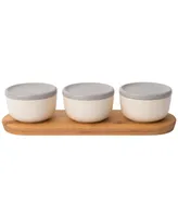 BergHOFF Leo Collection 6-Pc. Covered Bowl Set with Bamboo Tray