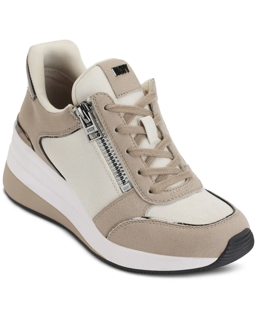 Dkny Kaden Lace-Up Zip Wedge Sneakers