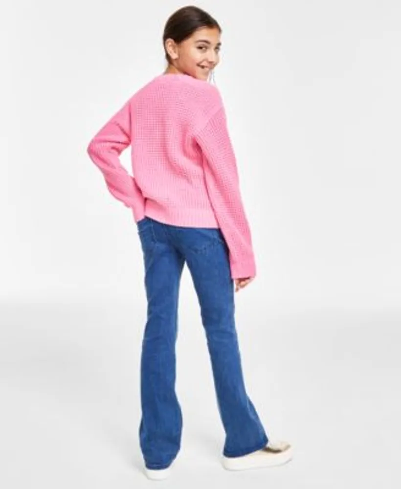 Epic Threads Toddler Little Big Girls Crewneck Sweater Big Girl Flare Leg Jeans Created For Macys