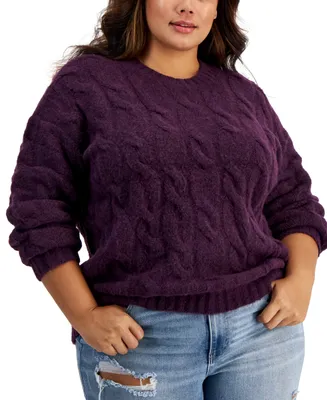 And Now This Trendy Plus Size Cable-Knit Sweater