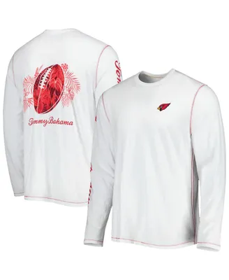 Men's Tommy Bahama White Arizona Cardinals Laces Out Billboard Long Sleeve T-shirt