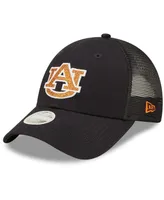 Women's New Era Navy Auburn Tigers 9FORTY Logo Spark Trucker Snapback Hat