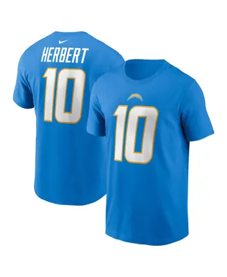 Men's Nike Justin Herbert Powder Blue Los Angeles Chargers Player Name and Number T-shirt