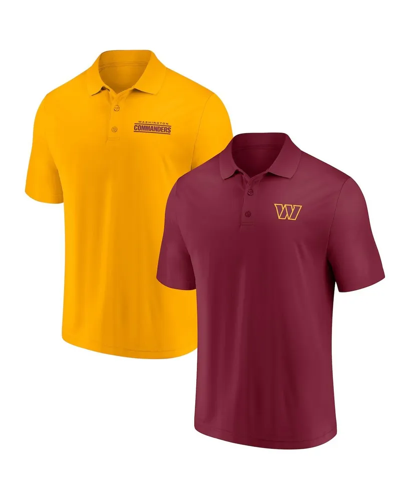 Men's Fanatics Burgundy, Gold Washington Commanders Dueling Two-Pack Polo Shirt Set